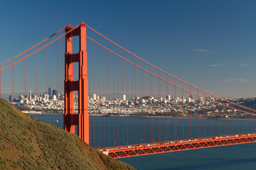 Golden Gate Bridge with San Francisco skyline in background
