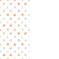 Card with triangular background. Seamless geometric pattern. Leaflet with seamless abstract triangle geometrical background. Infinity geometric pattern. Vector illustration.