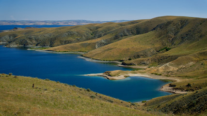 Naklejka premium Hirfanli Dam Lake Surroundings and Agricultural Areas