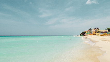 Endless turquoise water and beach in Caribbeans