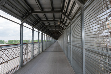 Fototapeta na wymiar Pedestrian walkway over the Mississippi river in Memphis, Tennessee, a part of the Harahan Bridge