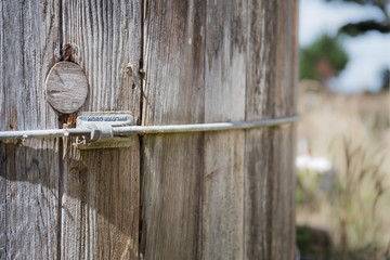 Old abandoned wood tank
