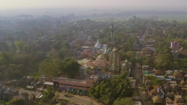 Ekachakra village, India, aerial 4k, Lord Nityananda birthplace