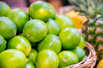 Citrus fruits at the market display stall