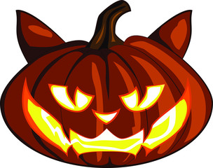 Halloween pumpkin shaped like a cat