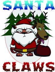 Halloween cat as Santa Claus