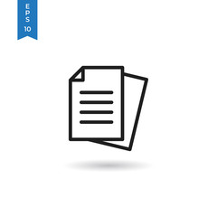 Documents icon isolated on white background. Documents icon in trendy design style. Documents vector icon modern and simple flat symbol for web site, mobile app, UI.