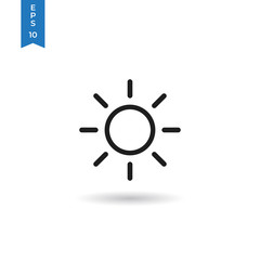 Sun icon isolated on white background. Sun icon in trendy design style. Sun vector icon modern and simple flat symbol for web site, mobile app, UI. Sun icon vector illustration, EPS10.