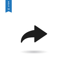 Forward icon isolated on white background. Forward icon in trendy design style. Forward vector icon modern and simple flat symbol for web site, mobile app, UI.