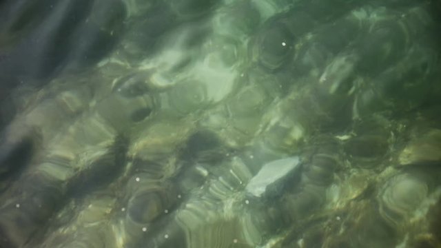 HD footage of some rocks under water, in a lake.