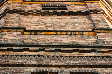 texture of an old brick castle wall