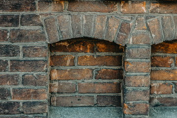 Fototapeta na wymiar texture of an old brick castle wall
