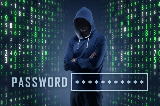 Hacker in digital security concept