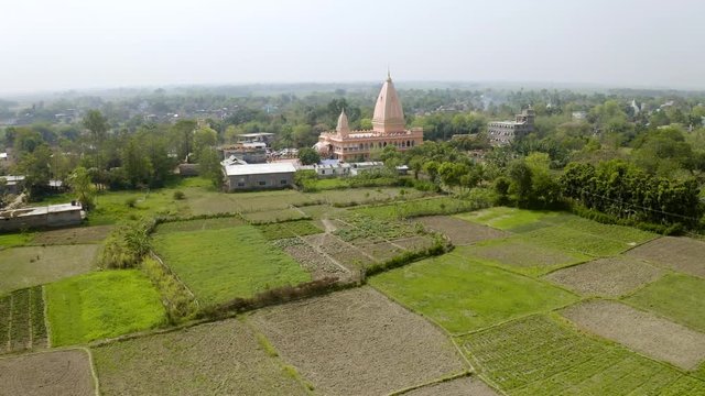 Ekachakra village, India, aerial 4k, Lord Nityananda birthplace