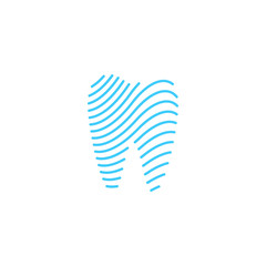 Modern Unique Tooth Dental Health Icon Logo with Blue Color for Pediatric Dentistry Family Dentist and High End Look