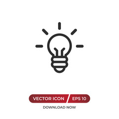 Idea vector icon. Light bulb