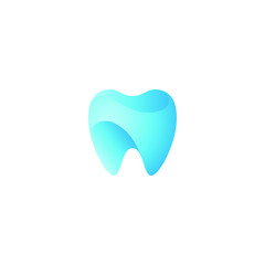 Modern Unique Tooth Dental Health Icon Logo with Blue Color for Pediatric Dentistry Family Dentist and High End Look