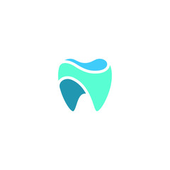 Modern Unique Tooth Dental Health Icon Logo with Blue Color for Pediatric Dentistry Family Dentist and High End Look