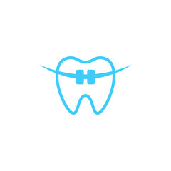 Modern Unique Tooth Dental Health Icon Logo with Blue Color for Pediatric Dentistry Family Dentist and High End Look