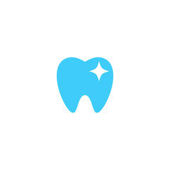 Modern Unique Tooth Dental Health Icon Logo with Blue Color for Pediatric Dentistry Family Dentist and High End Look
