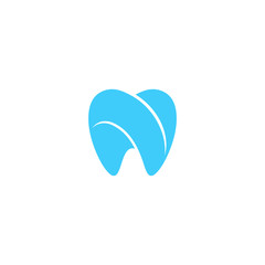 Modern Unique Tooth Dental Health Icon Logo with Blue Color for Pediatric Dentistry Family Dentist and High End Look