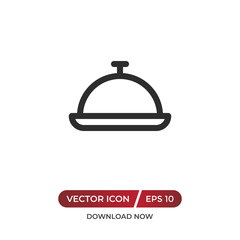 Food tray vector icon