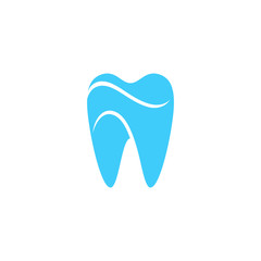 Modern Unique Tooth Dental Health Icon Logo with Blue Color for Pediatric Dentistry Family Dentist and High End Look