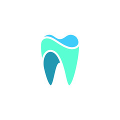 Modern Unique Tooth Dental Health Icon Logo with Blue Color for Pediatric Dentistry Family Dentist and High End Look