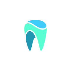 Modern Unique Tooth Dental Health Icon Logo with Blue Color for Pediatric Dentistry Family Dentist and High End Look