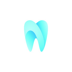 Modern Unique Tooth Dental Health Icon Logo with Blue Color for Pediatric Dentistry Family Dentist and High End Look