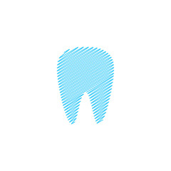 Modern Unique Tooth Dental Health Icon Logo with Blue Color for Pediatric Dentistry Family Dentist and High End Look