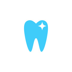 Modern Unique Tooth Dental Health Icon Logo with Blue Color for Pediatric Dentistry Family Dentist and High End Look