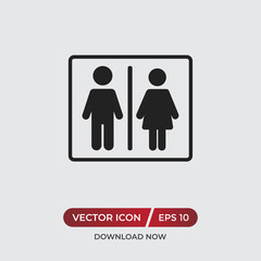 Man and woman vector icon in modern design style for web site and mobile app