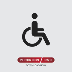 Disabled vector icon in modern design style for web site and mobile app