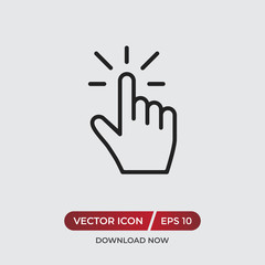Click vector icon in modern design style for web site and mobile app