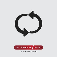 Refresh vector icon in modern design style for web site and mobile app