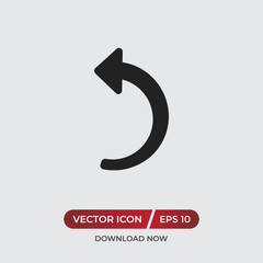 Back arrow vector icon in modern design style for web site and mobile app