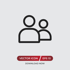 People vector icon in modern design style for web site and mobile app