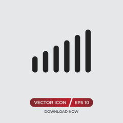 Network signal bar vector icon in modern design style for web site and mobile app