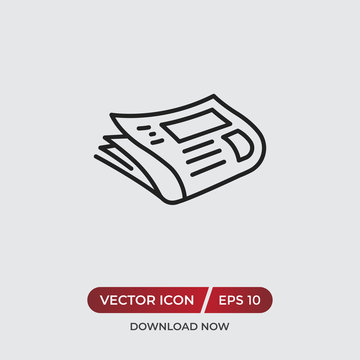 Newspaper vector icon in modern design style for web site and mobile app