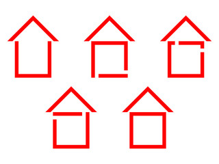 Symbols of the house on a white background
