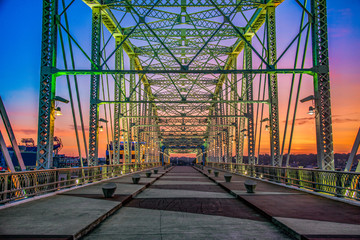 Nashville Tennessee Pedestrian Bridge at Sunrise