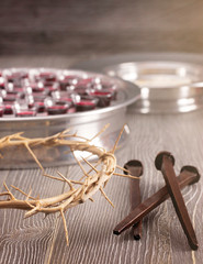 Symbols of the Crucifixion of Christ with The Communion