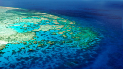 Fototapeta na wymiar Shallow edge of the back reef (Lodestone Reef, Great Barrier Reef, Australia)