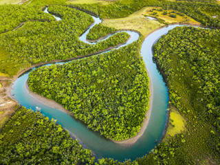 Ross River meandering through the mangroves, Townsville, Queensland, Australia