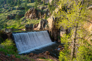 Longmont Reservoir Dam in the mountains west of Longmont, Colorado