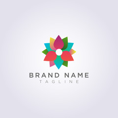 Abstract and colorful flower logo design for your business or brand