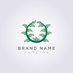 Creative circle leaf plant logo design for your business or brand
