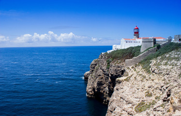 Fototapeta na wymiar Lighthouse in Algarve, part of Portugal