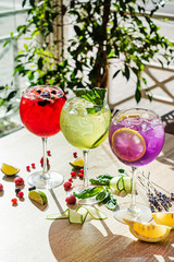 summer cocktails on the table